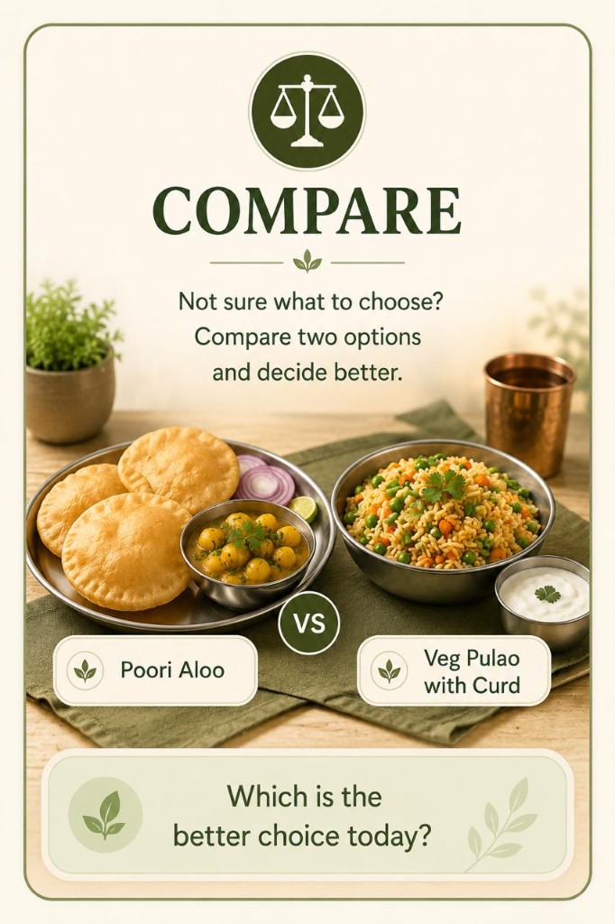 Compare — compare two meal options and decide better